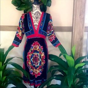 Bohemian Mandala Deep Cut Bodice Dress
